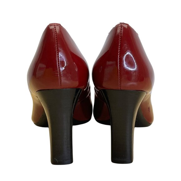 Circa Joan & David Women’s Red Patent Leather Marzipan Square Toe Heels 9.5M - Picture 5 of 12
